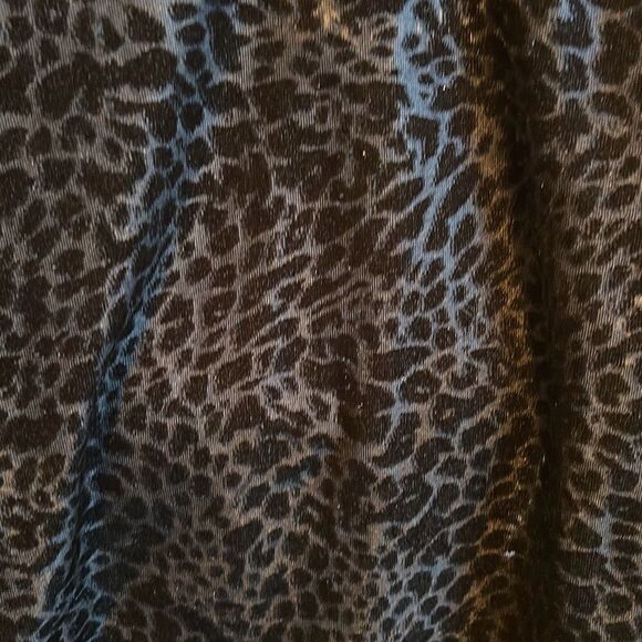 Likely XS/S Long Sleeve Ruched Bodycon Mini Dress Black Velvet Cheetah Burnout - Picture 4 of 12